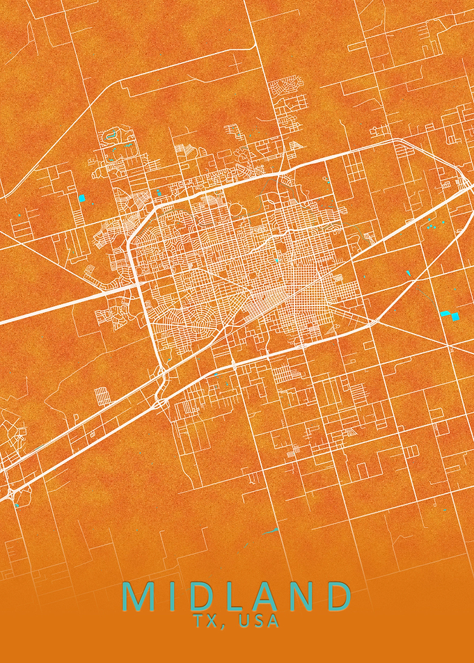 Midland TX USA City Map