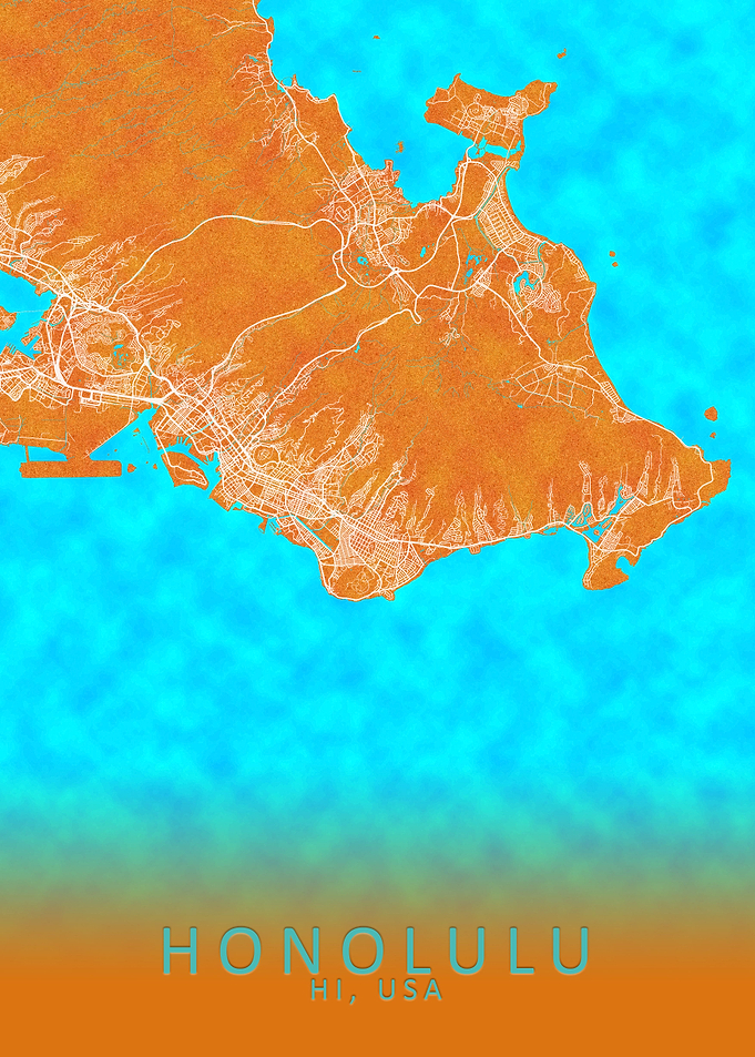 Honolulu HI USA City Map