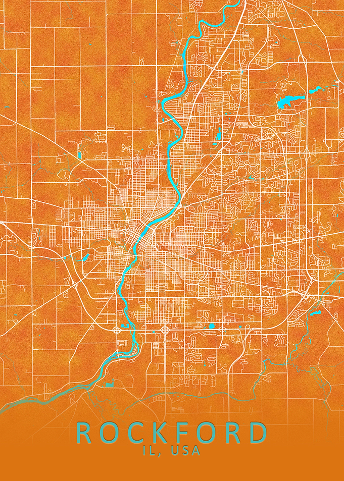 Rockford IL USA City Map