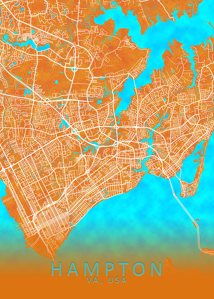 Hampton VA USA City Map