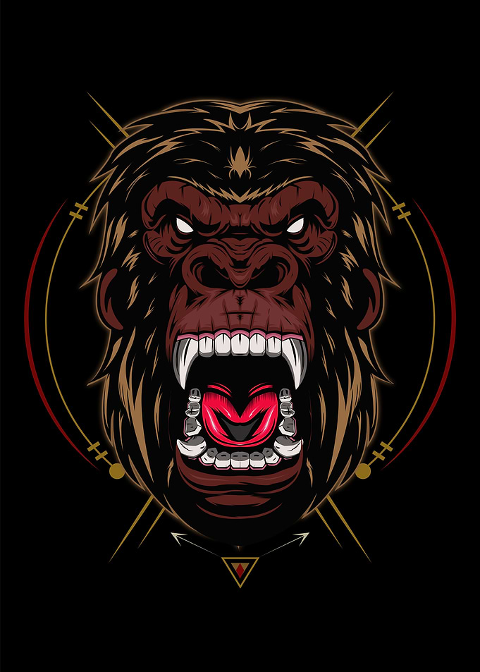 vector gorilla ilustration