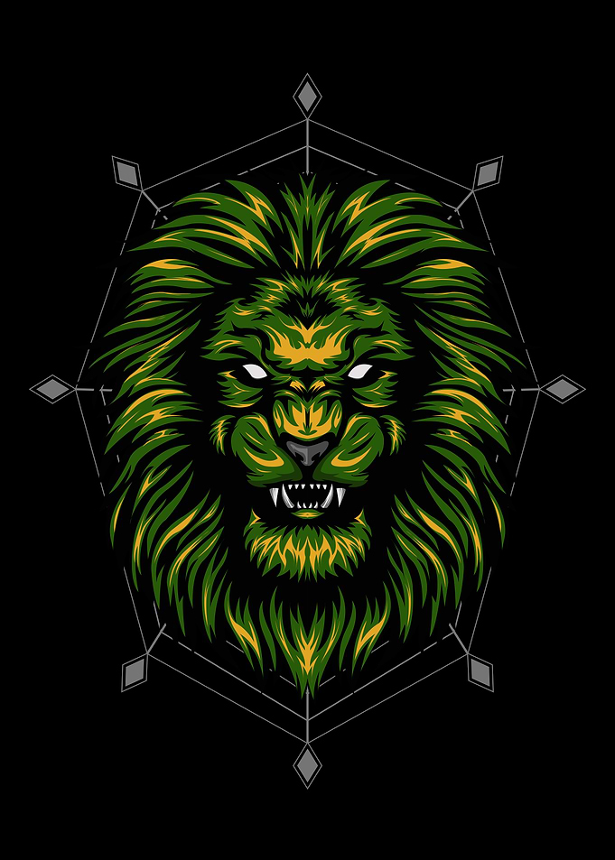green lion illustration