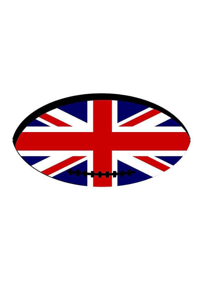 UK Flag Rugby Ball