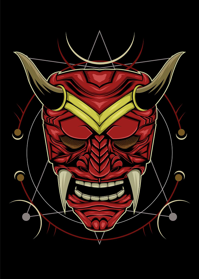 Japanese demon mask