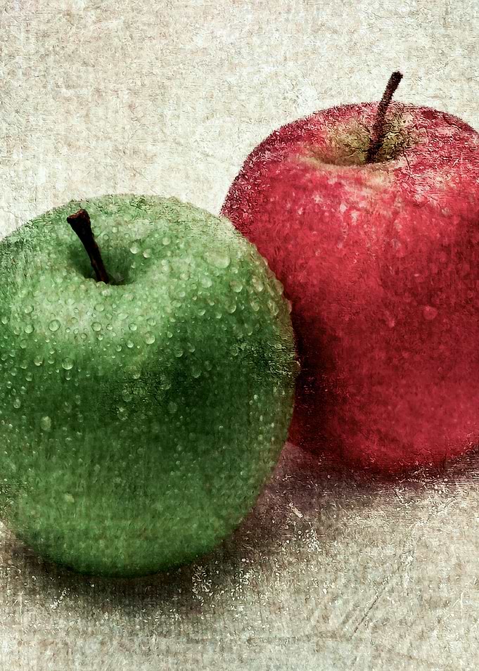 Wet Apples Green And Red