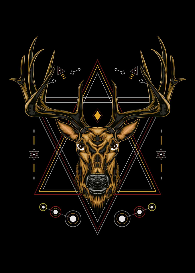 vector logo deer buck
