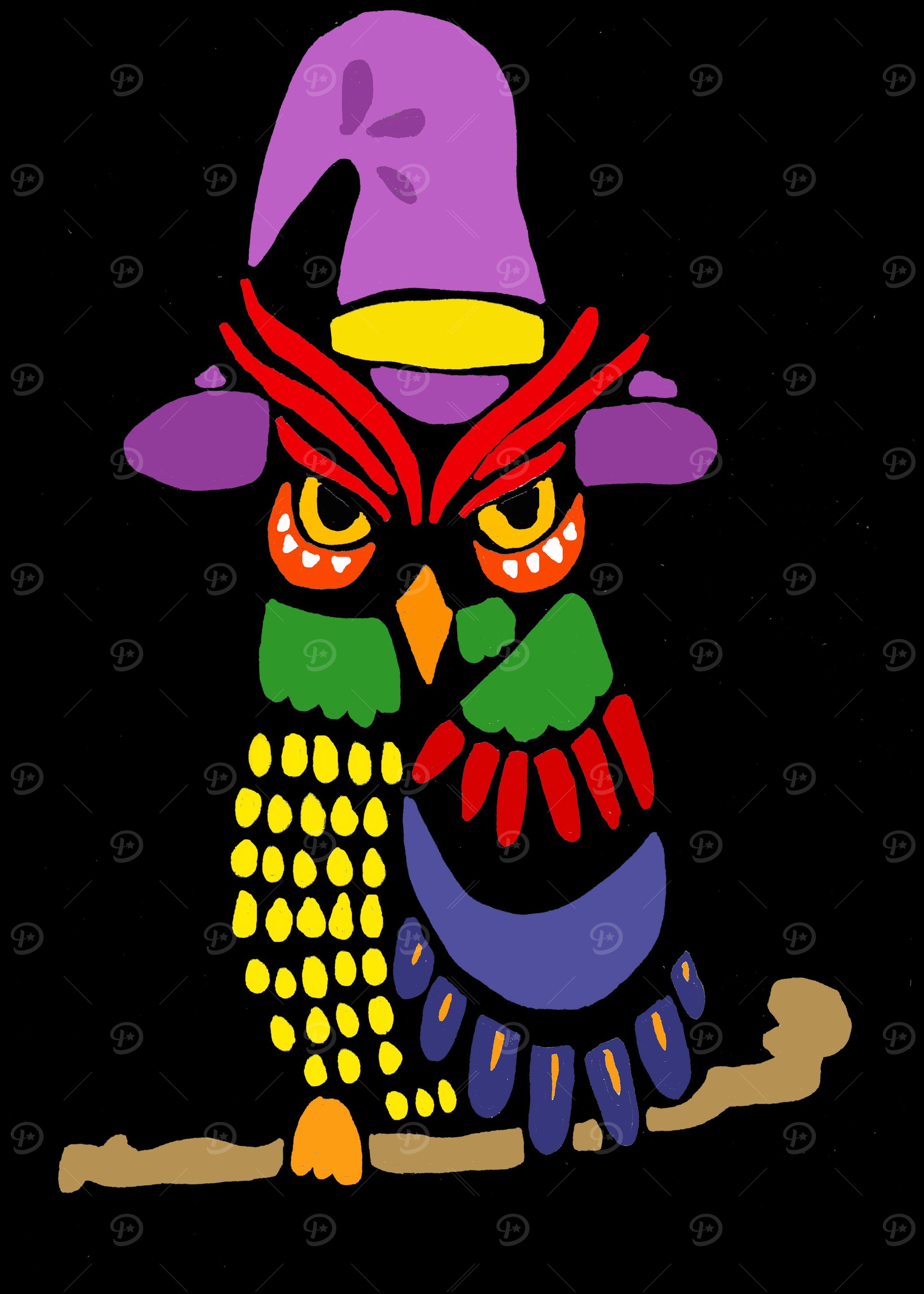 Artsy Owl Wizard Art