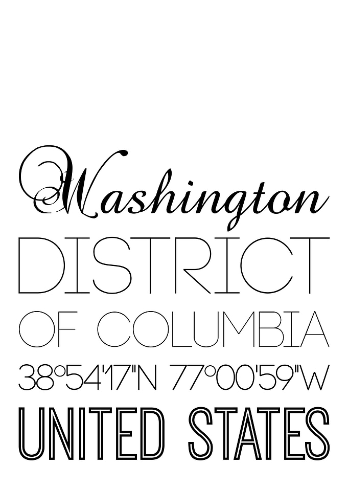Washington DC On White