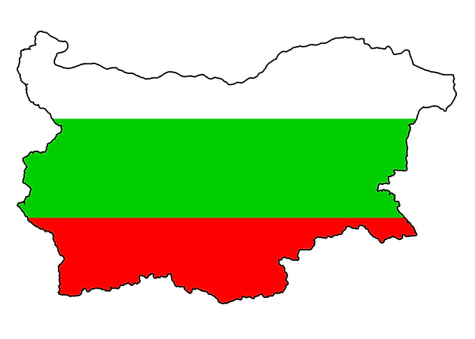 Bulgarian Flag On Outline