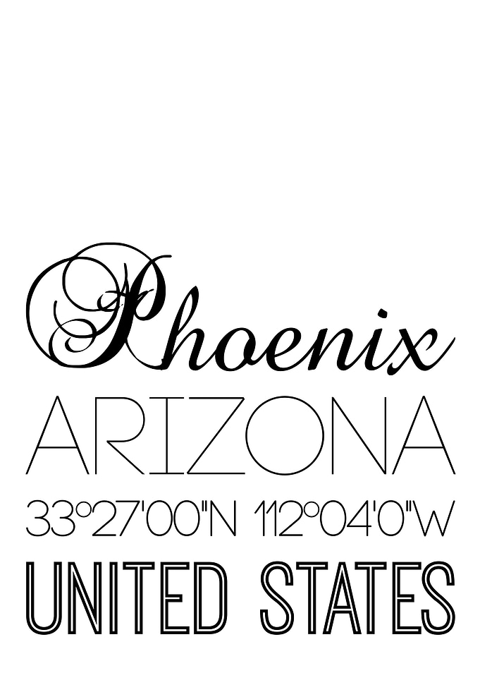 Phoenix Arizona On White