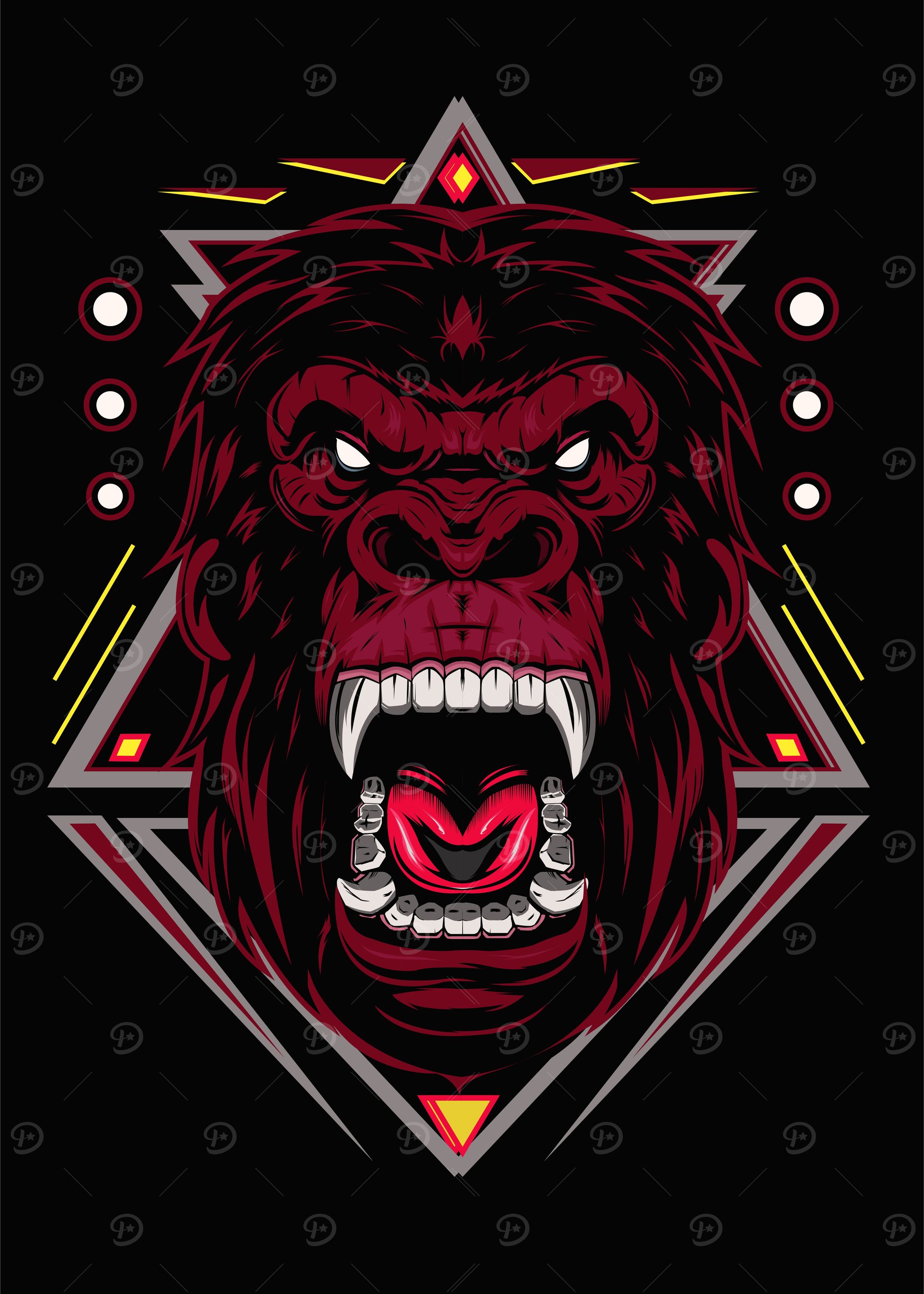 red gorilla illustration