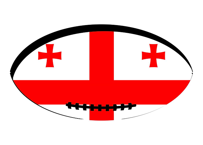 Georgia Flag Rugby Ball