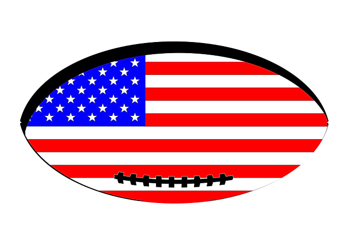 USA Flag Rugby Ball