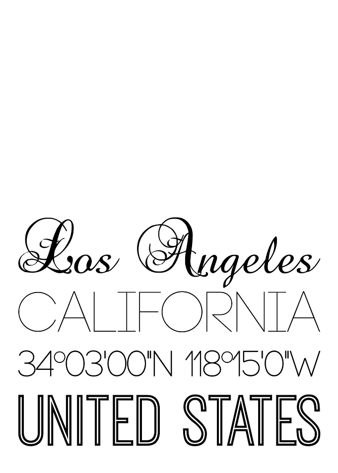 Los Angeles CA On White