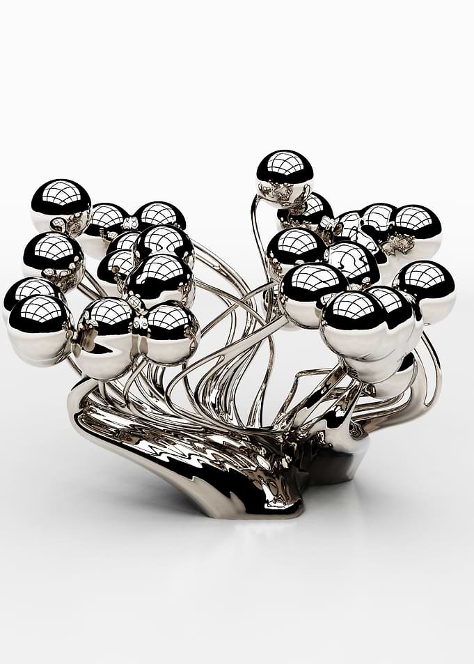 Polished metal sculpture