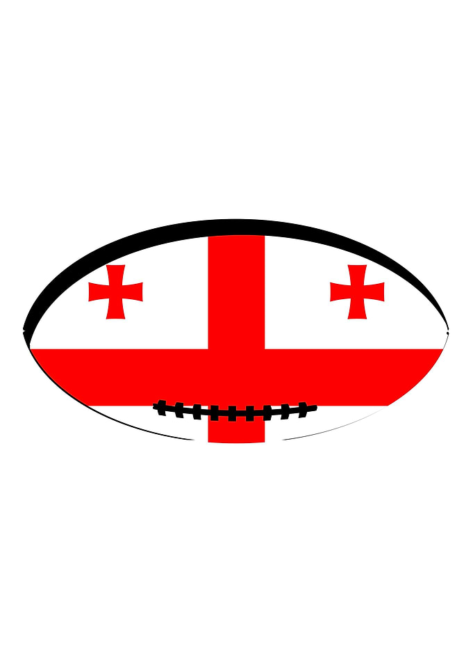 Georgia Flag Rugby Ball