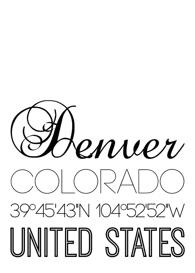 Denver Colorado On White