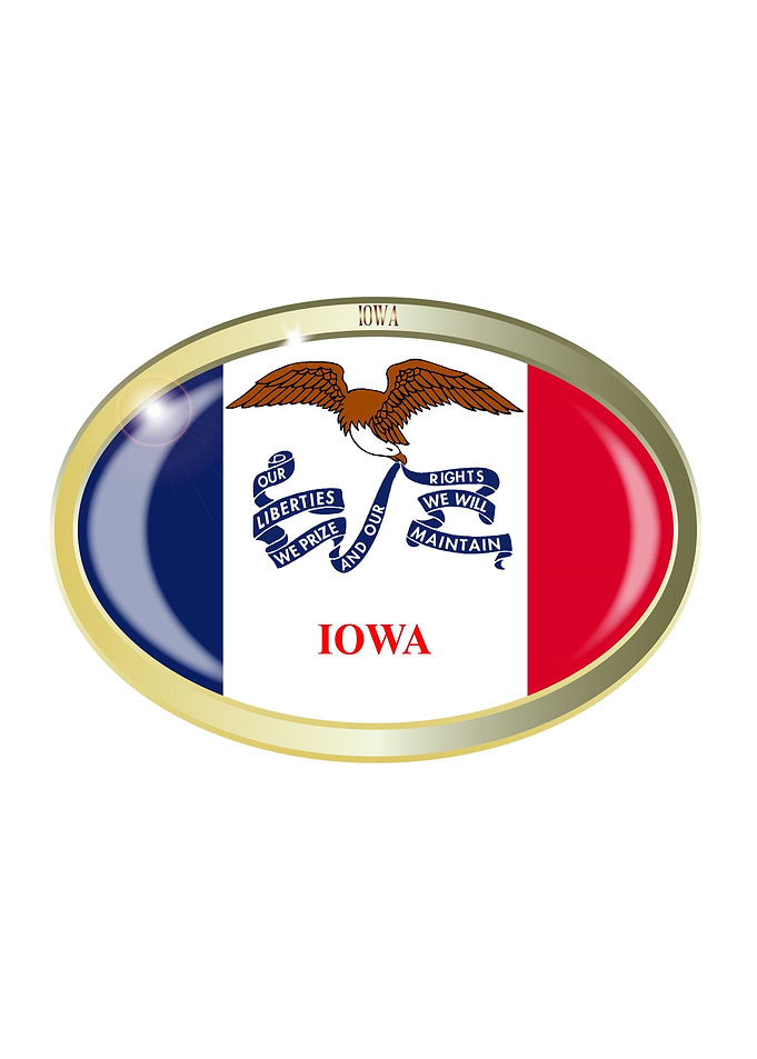 Iowa State Flag Button