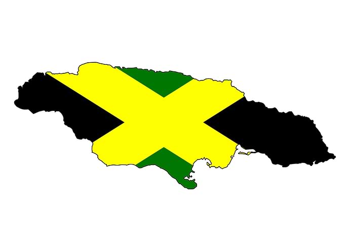 Jamaica Island And Flag