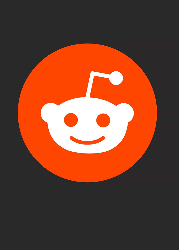 reddit logo on black