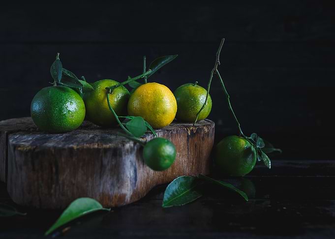 Fresh green mandarins