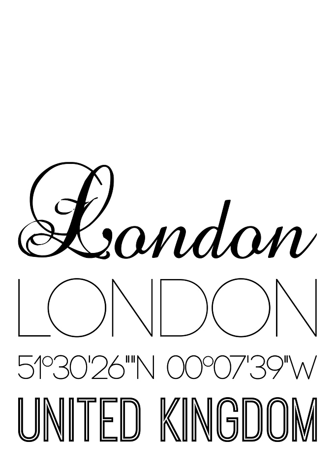 London On White