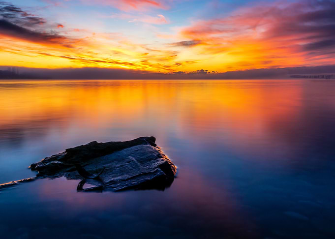 stone in sunrise