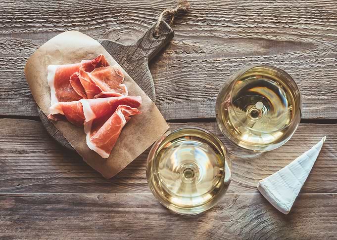 Glasses of white wine