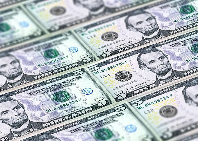 US Dollar 5 Dollars USA