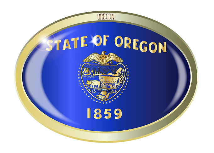 Oregon State Flag Button