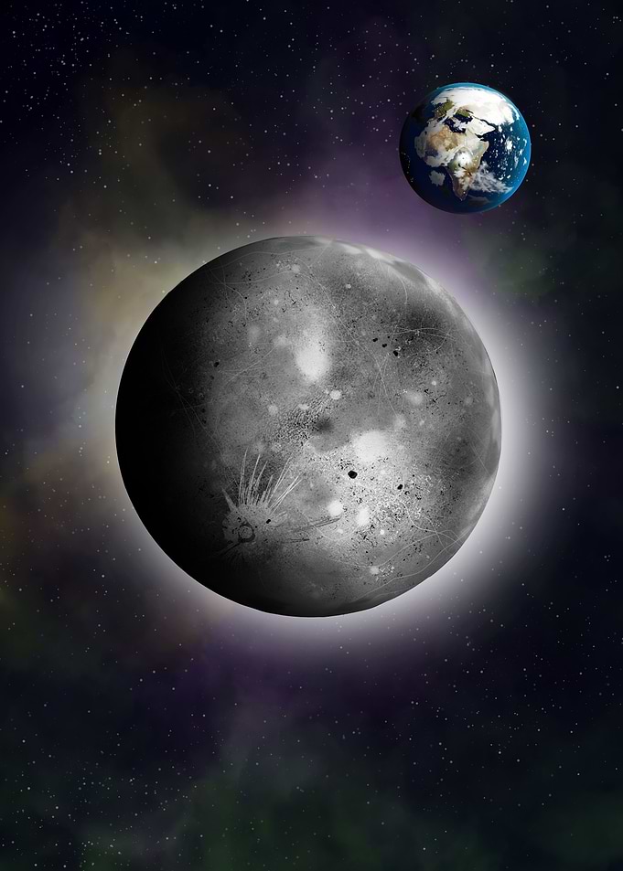 Moon and Earth