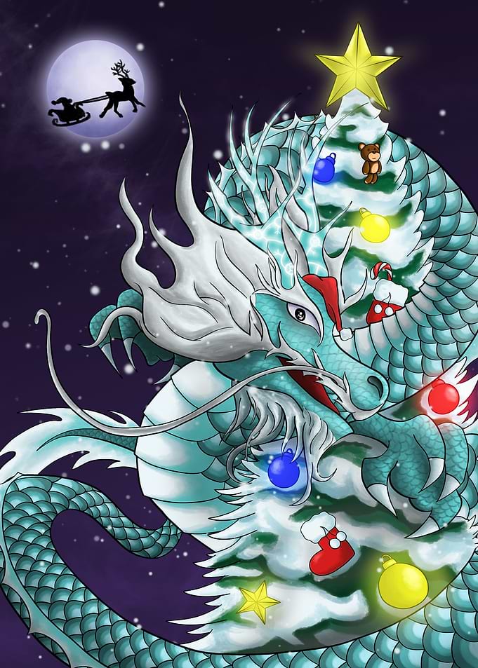 Christmas Santa Dragon