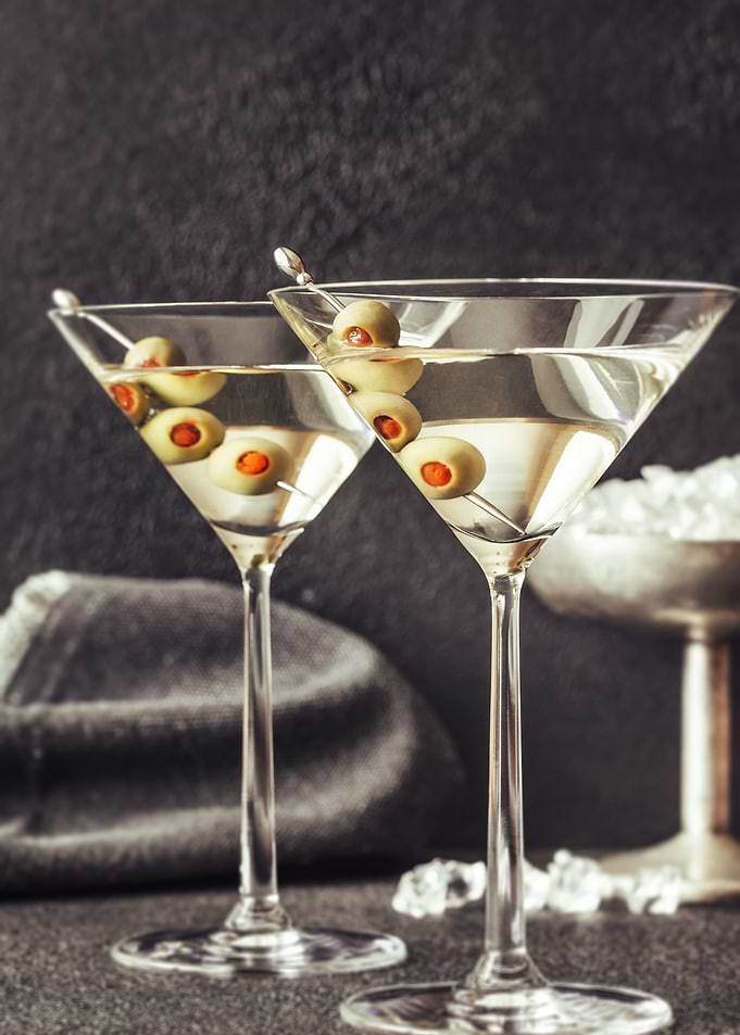 Glasses of martini cocktai