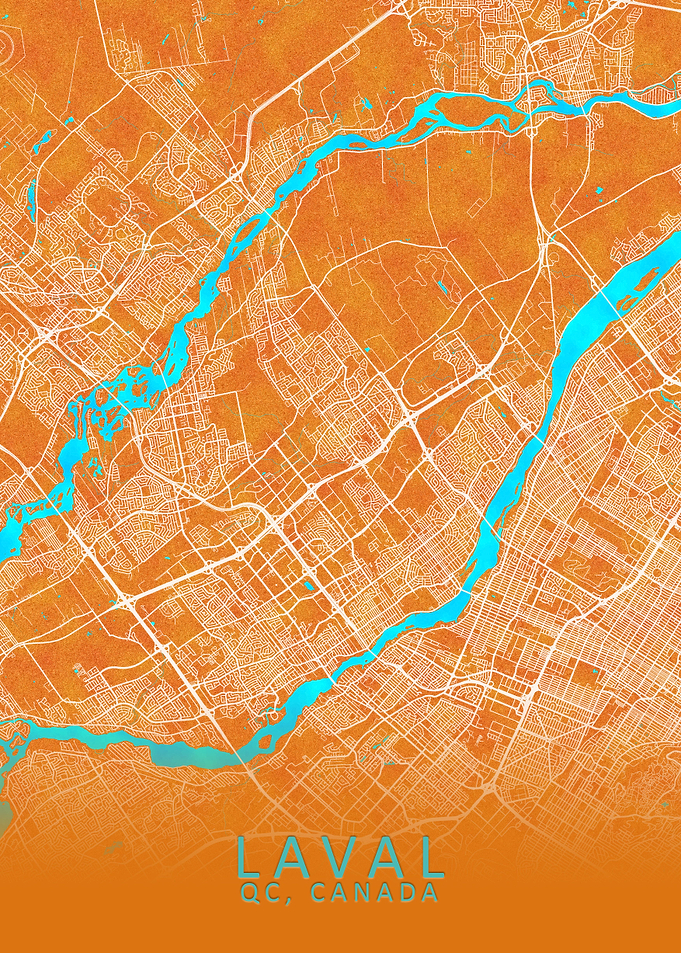 Laval QC Canada City Map