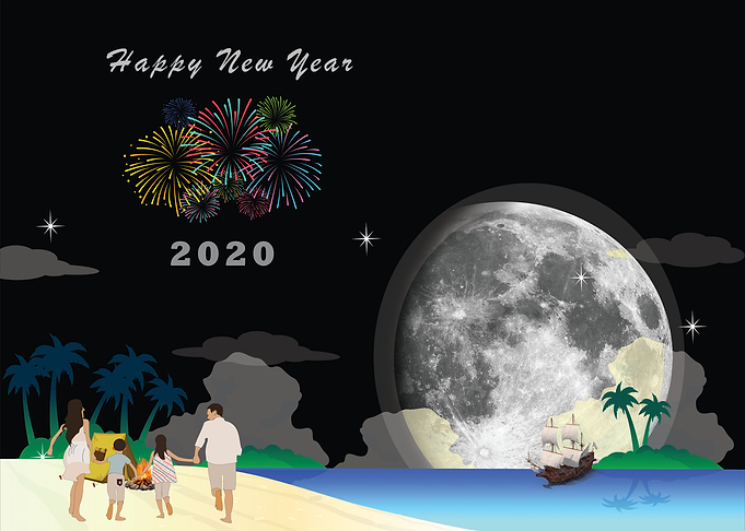 Beach of happy new year