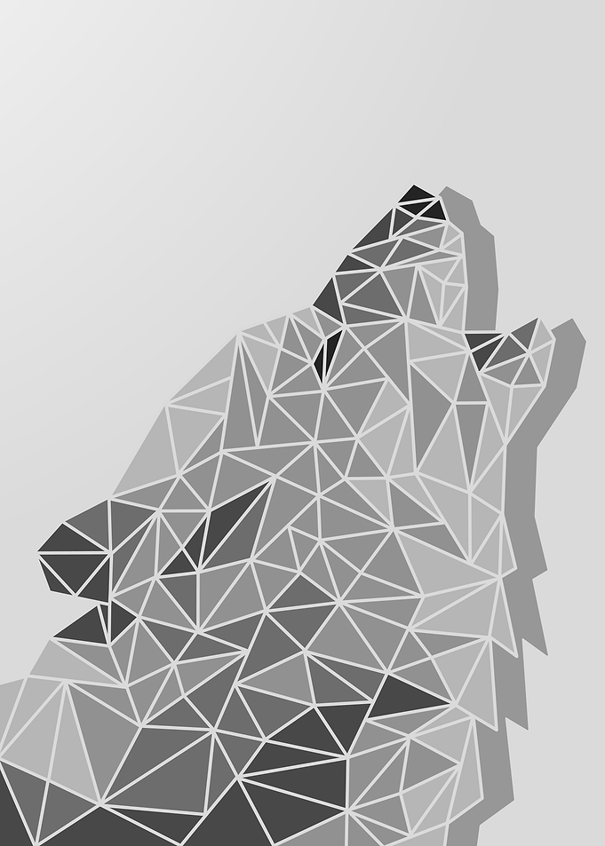 wolf lowpoly black