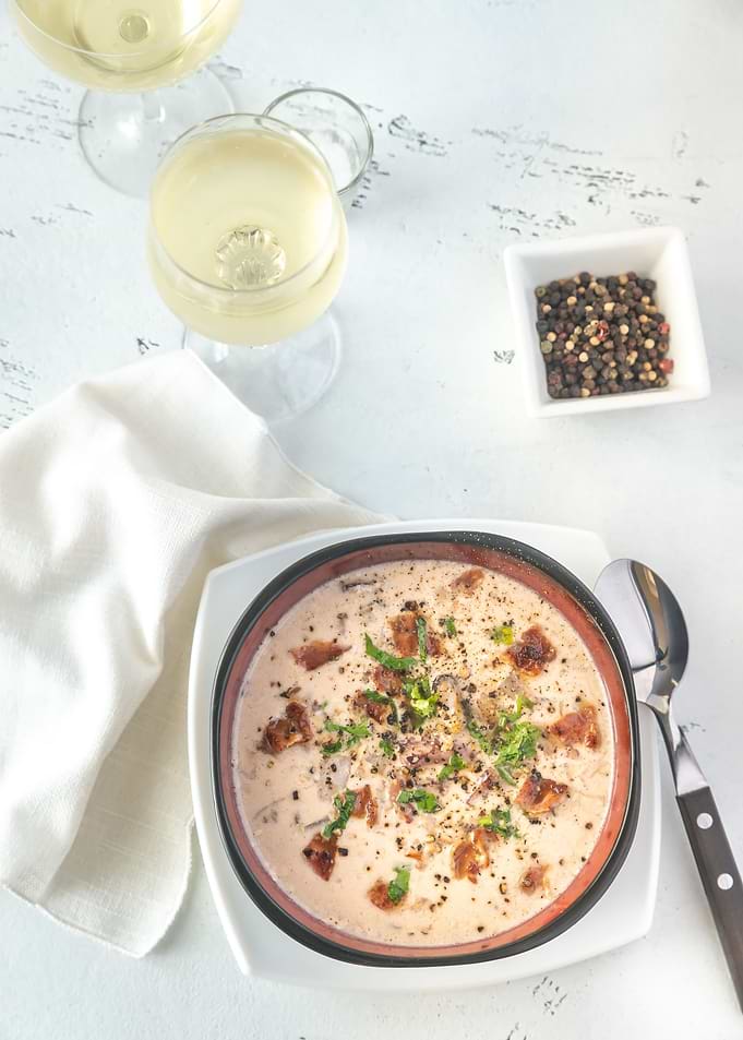Bowl of clam chowder