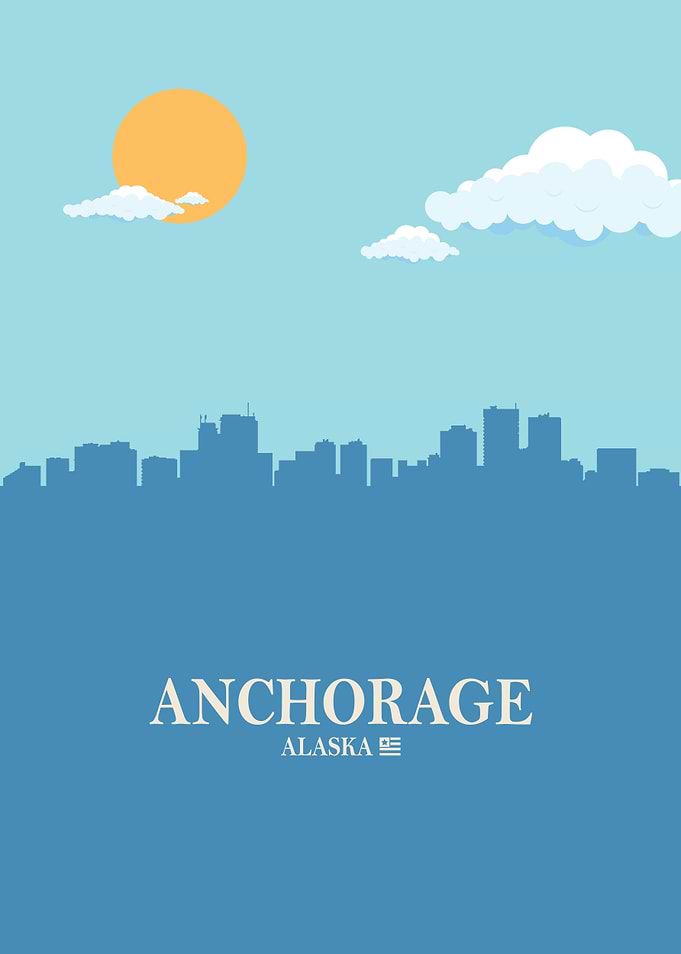 anchorage City Skyline bl