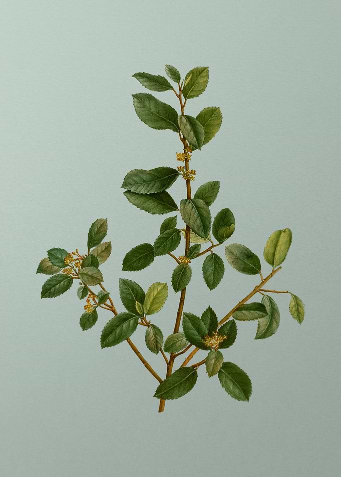 Antique Flower on Green