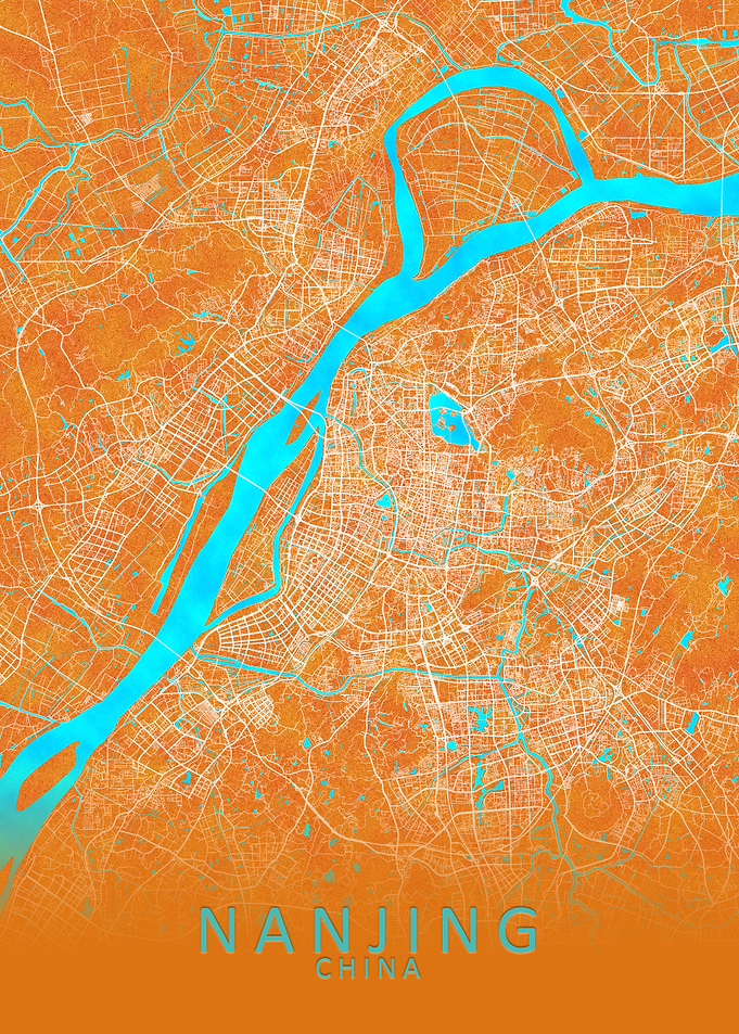 Nanjing China City Map