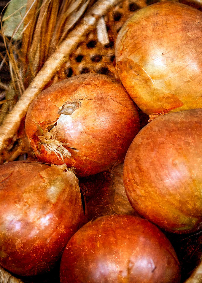 Onions In A Wicker Basket