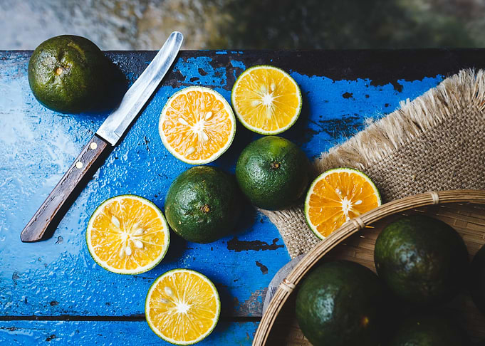 Fresh orange slices