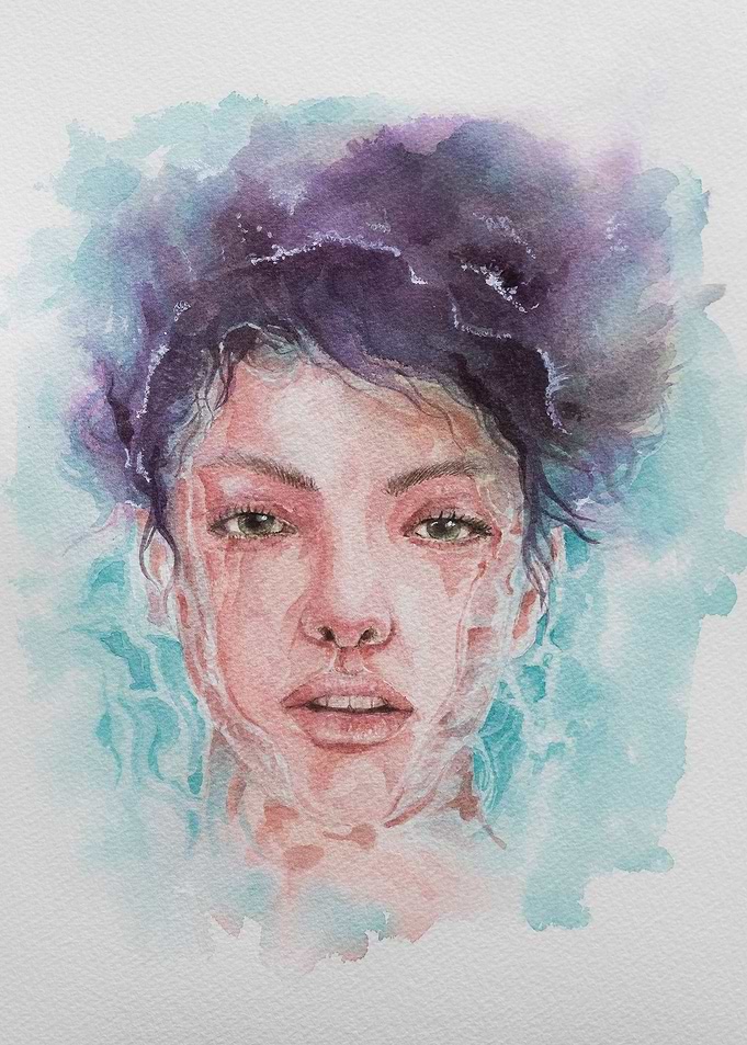 watercolor of woman