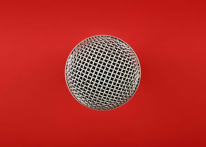 Microphone over red