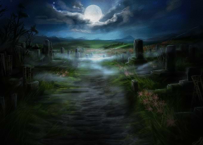Dark Cemetery Tombstone G
