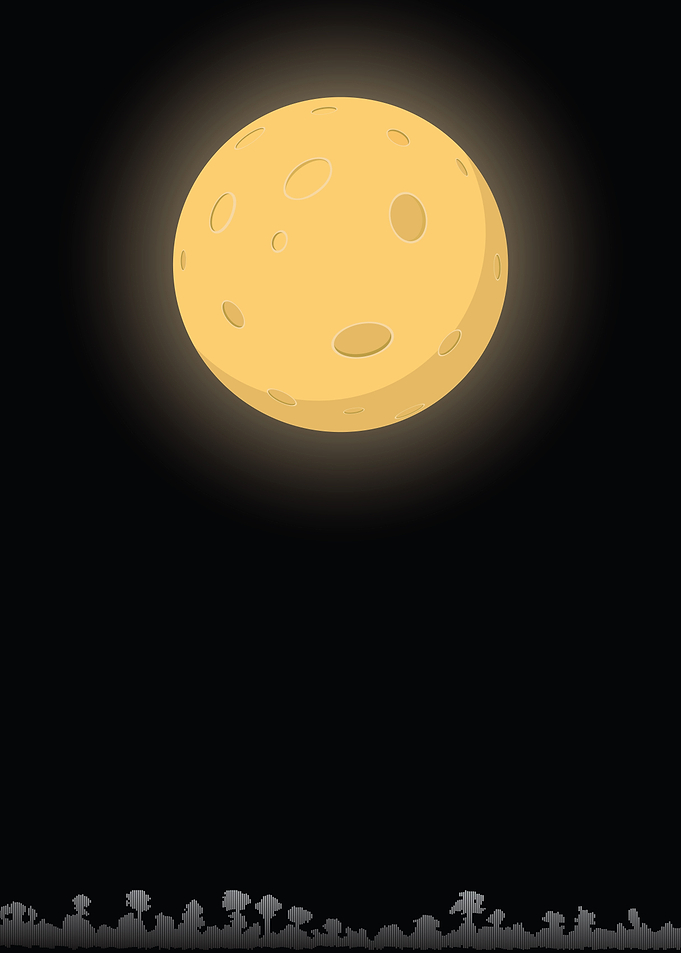 Big moon over the forest