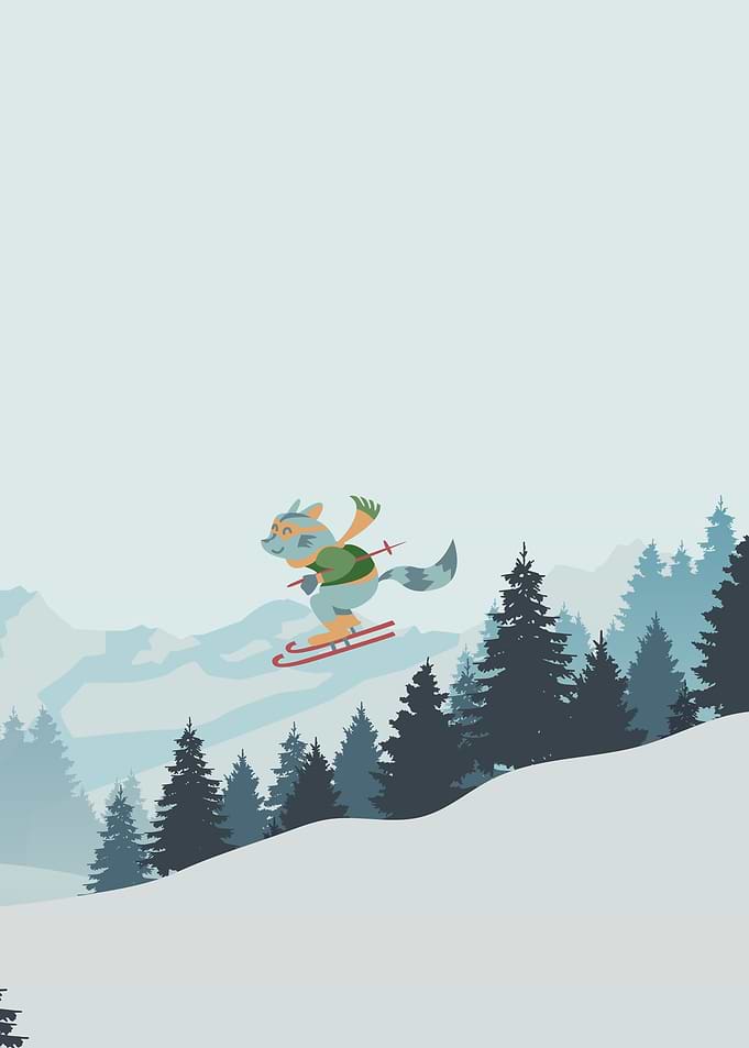 SKI CAT FUNNY