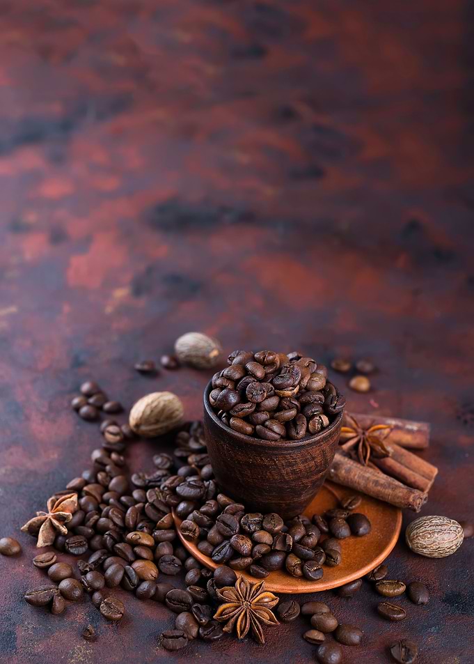 coffee beans with spices