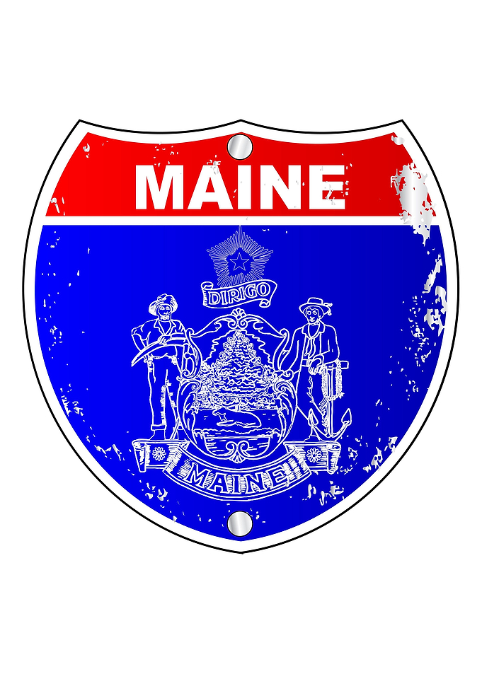 Maine Flag Interstate Sign