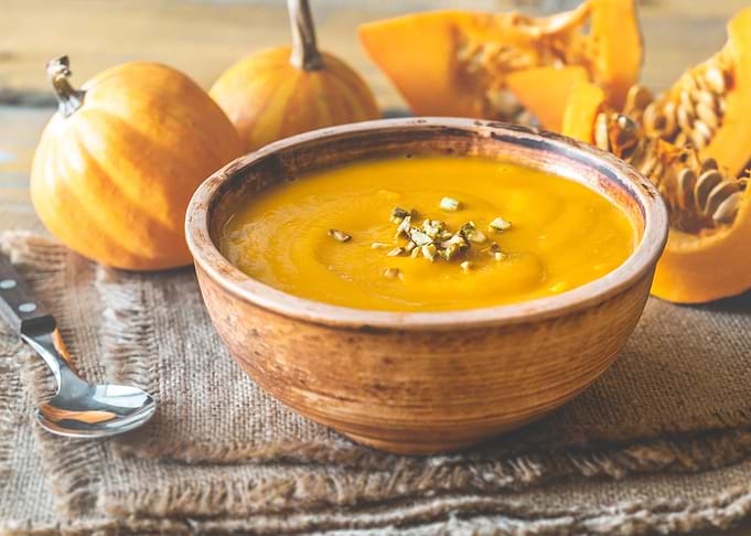 Bowl of pumpkin soup